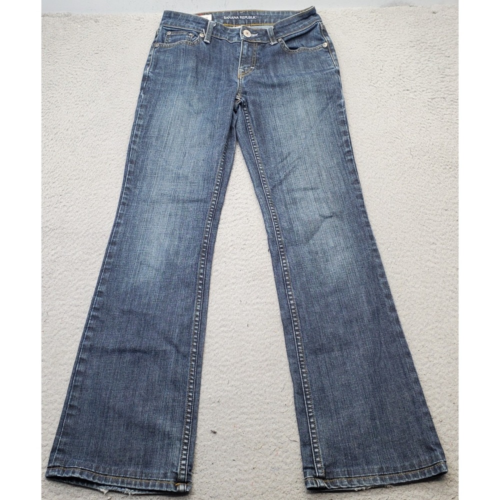 Banana Republic Bootcut Jeans Womens 2 Blue Denim Faded Medium Wash‎ Stretch